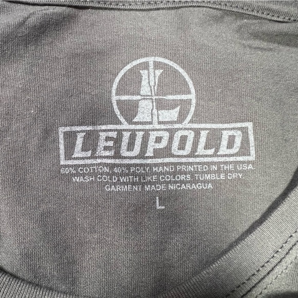 NEW NWT Leupold Optics Graphite & Gold Fitted Short Sleeve Tee T-Shirt SZ Large - Picture 10 of 12
